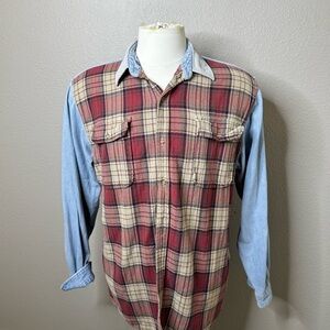 Faded Glory Red and Blue Plaid Shirt